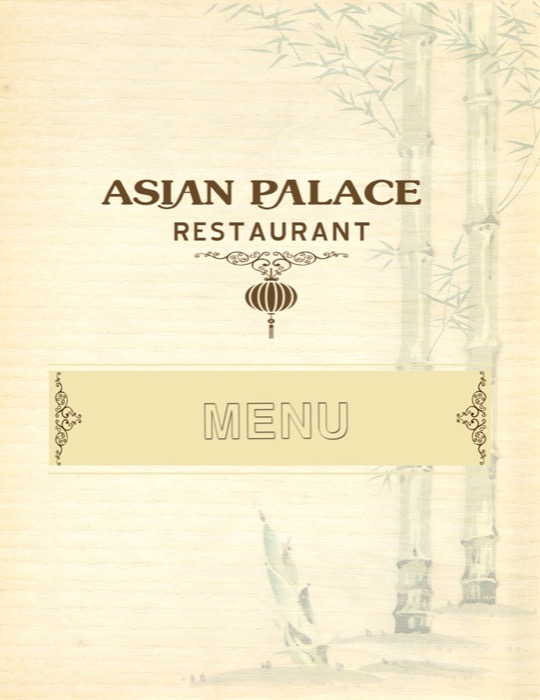 The complete Asian Palace menu at Asian Palace